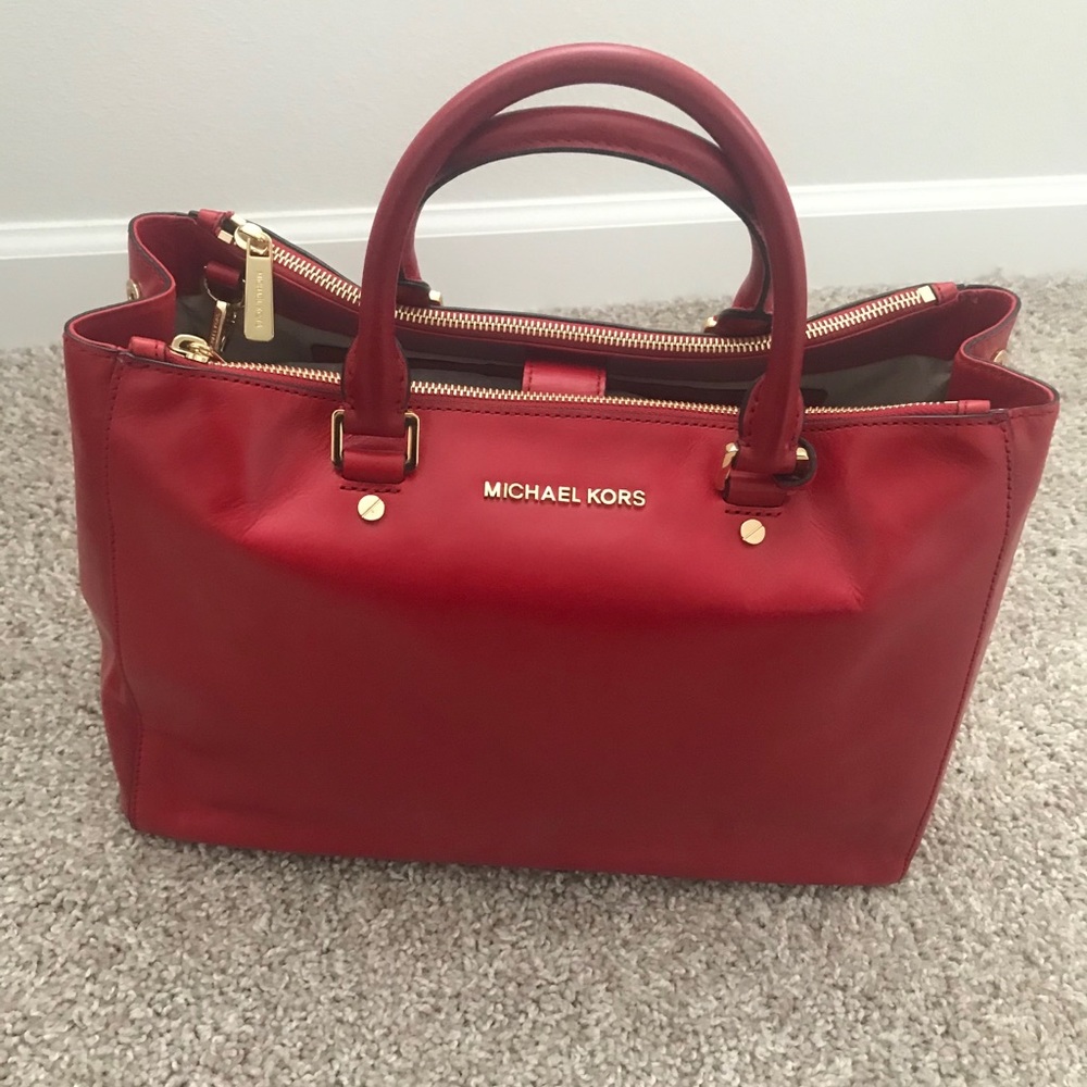 Michael Kors Bedford Red Dress Tote Large
